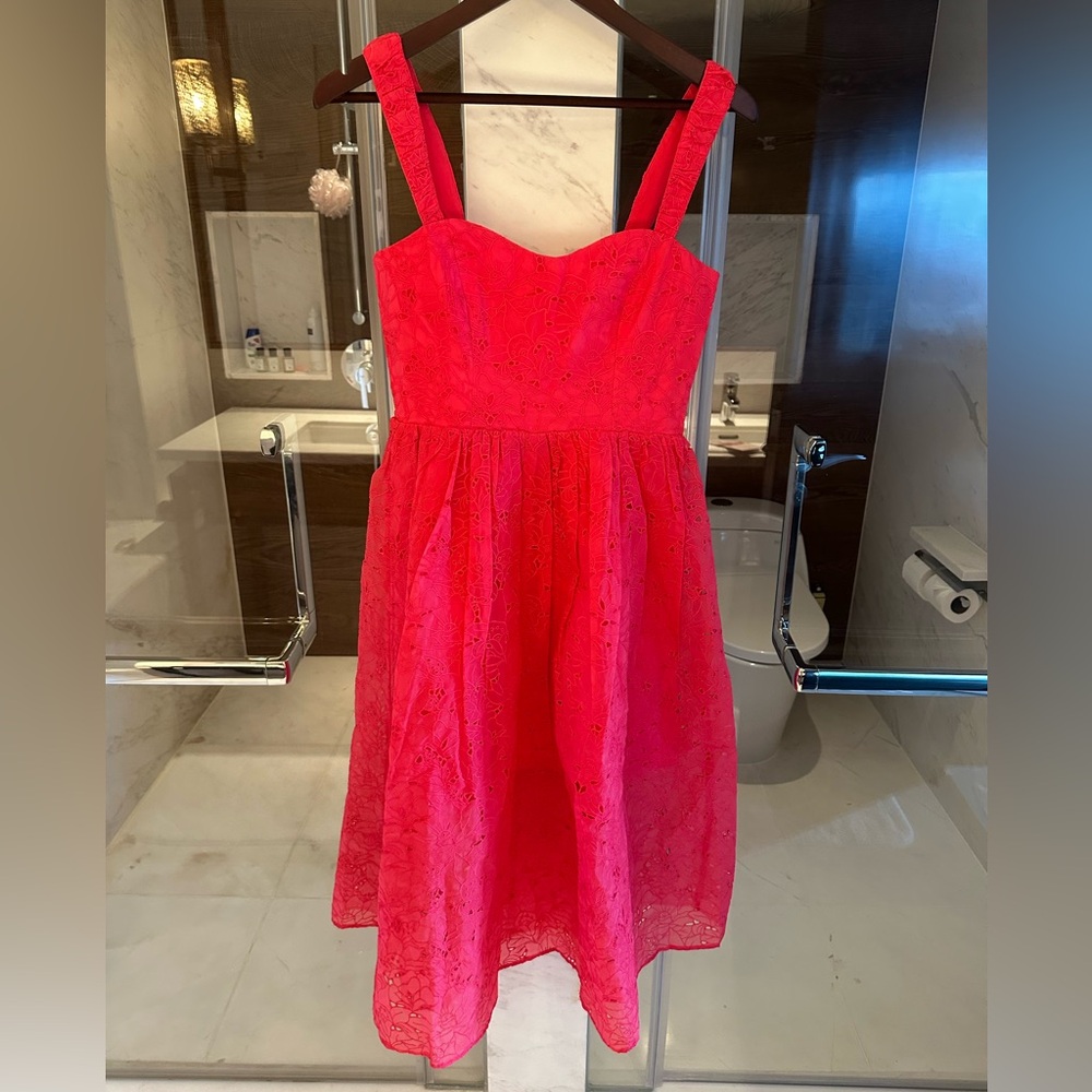 French Connection Red Sweetheart Sundress Formal - Size: 2